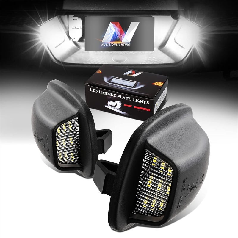 NUVISION LIGHTING Pair of LED License Plate Lights Compatible with 94-04 Xterra / 98-04 Frontier, B6510-7Z010 265109Z400, NVL-LPL-016 - Image 1